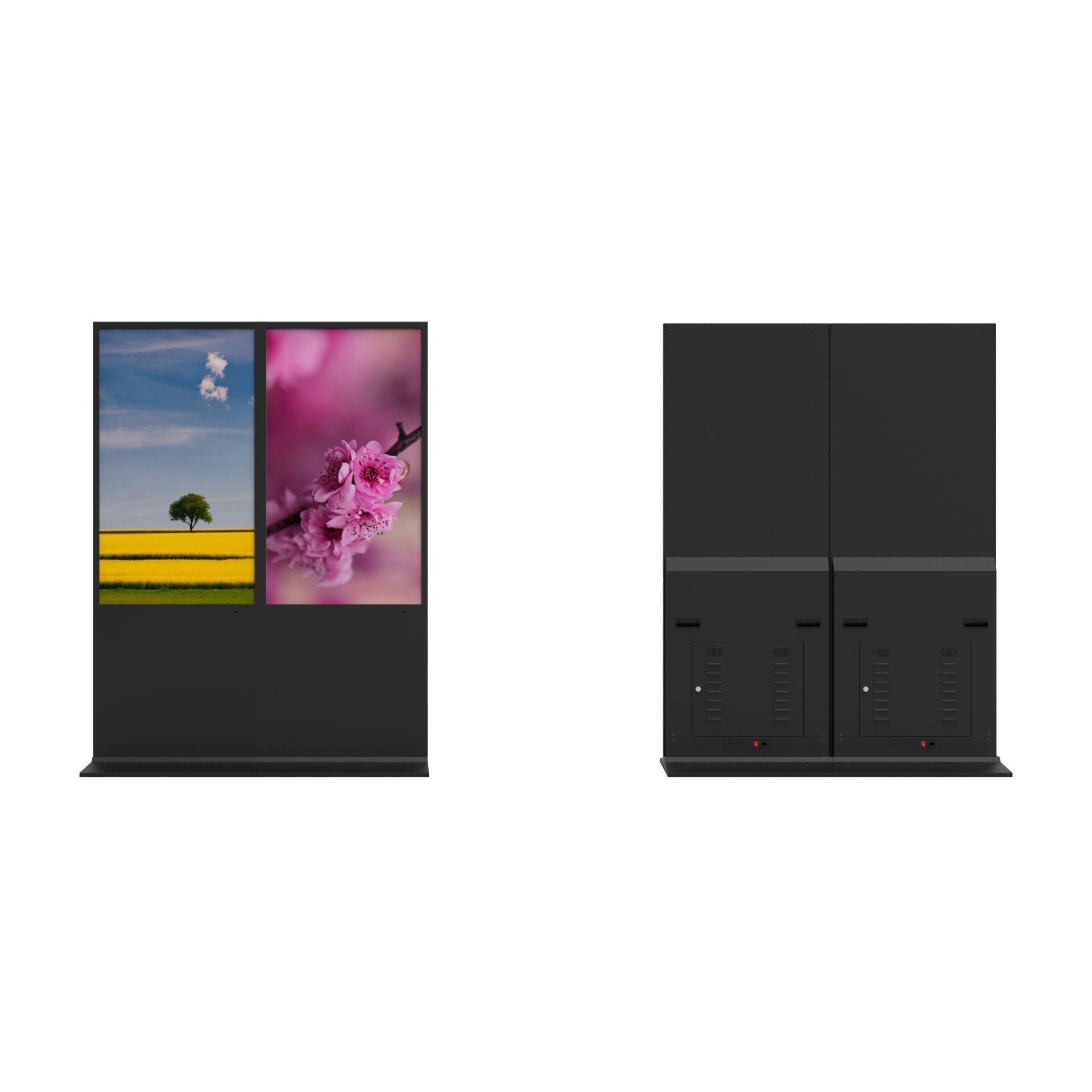55-inch vertical standard seamless advertising display - dual screen